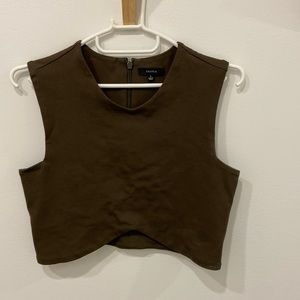 Talula olive green crop, size small